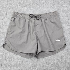 NFQ Shorts Mens XL Gray Running Lined Drawstring Zip Pocket Quick Dry Athletic